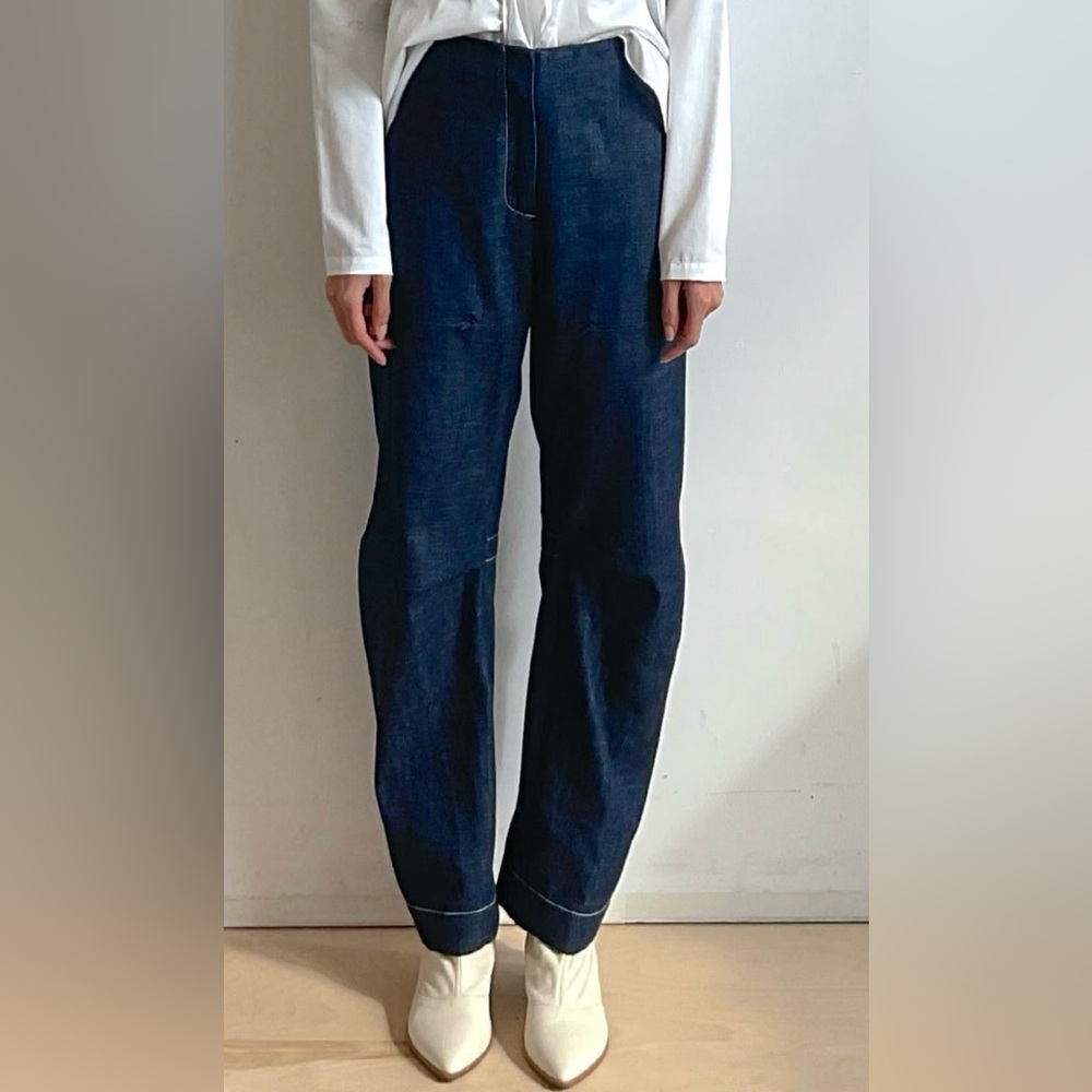Zero + Maria Cornejo Indigo biker Jeans